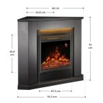Semineu electric de colt DeLuxe Artlife, negru, LED 13 culori, telecomanda, afisaj LCD, incalzire 15-30 °C, 5 niveluri luminozitate, lemn MDF - imagine 2