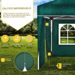 Pavilion de gradina/terasa, 6 pereti laterali, inaltime reglabila, 3x6m, verde - imagine 4