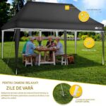 Pavilion impermeabil, cu protectie UV pentru gradina/terasa/curte, inaltime reglabila, 3x6m, antracit - imagine 4