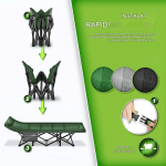 Pat pliabil pentru camping, Tillvex®, geanta pentru transport, capacitate 200 kg, 210 x 80 x 40 cm, perna, cadru din otel, verde - imagine 5