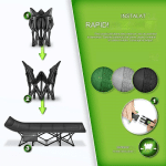 Pat pliabil pentru camping, Tillvex®, geanta pentru transport, capacitate 200 kg, 190 x 68 x 40 cm, perna, cadru din otel, negru - imagine 5