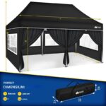 Pavilion de gradina/terasa, 6 pereti laterali, inaltime reglabila, 3x6m, negru - imagine 5