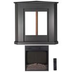 Semineu electric de colt DeLuxe Artlife, negru, LED 13 culori, telecomanda, afisaj LCD, incalzire 15-30 °C, 5 niveluri luminozitate, lemn MDF - imagine 3