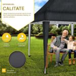 Pavilion impermeabil, cu protectie UV pentru gradina/terasa/curte, inaltime reglabila, 3x6m, negru - imagine 6