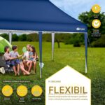 Pavilion impermeabil, cu protectie UV pentru gradina/terasa/curte, inaltime reglabila, 3x6m, albastru - imagine 5
