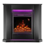 Semineu electric de colt DeLuxe Artlife, negru, LED 13 culori, telecomanda, afisaj LCD, incalzire 15-30 °C, 5 niveluri luminozitate, lemn MDF - imagine 7