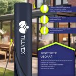 Umbrela de soare cu LED pentru terasa/gradina, din aluminiu premium, 330 cm, husa protectie, Tillvex®, reglabila in 6 directii, cu manivela, rotativa 360°, inclinabila, rezistenta UV50+, antracit - imagine 8