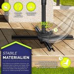 Umbrela de soare cu LED pentru terasa/gradina, din aluminiu premium, 330 cm, husa protectie, Tillvex®, reglabila in 6 directii, cu manivela, rotativa 360°, inclinabila, rezistenta UV50+, gri - imagine 8