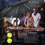 Umbrela de soare cu LED pentru terasa/gradina, din aluminiu premium, 330 cm, husa protectie, Tillvex®, reglabila in 6 directii, cu manivela, rotativa 360°, inclinabila, rezistenta UV50+, antracit - imagine 5