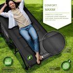 Pat pliabil pentru camping, Tillvex®, geanta pentru transport, capacitate 200 kg, 190 x 68 x 40 cm, perna, cadru din otel, negru - imagine 3