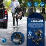 Carucior bebe 3 in 1, Scoica, Geanta de scutece,centura siguranta, Husa de protectie detasabila, plasa tantari, roti 360°, antracit - imagine 6