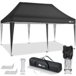 Pavilion impermeabil, cu protectie UV pentru gradina/terasa/curte, inaltime reglabila, 3x6m, antracit - imagine 7