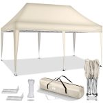 Pavilion impermeabil, cu protectie UV pentru gradina/terasa/curte, inaltime reglabila, 3x6m, bej