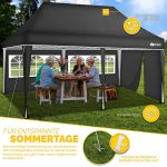 Pavilion de gradina/terasa, cu fermoar, 3 pereti laterali, inaltime reglabila, 3x6m, antracit - imagine 3