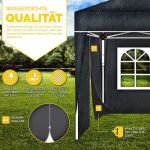 Pavilion de gradina/terasa, cu fermoar, 3 pereti laterali, inaltime reglabila, 3x6m, antracit - imagine 5