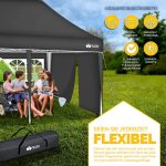 Pavilion de gradina/terasa, cu fermoar, 3 pereti laterali, inaltime reglabila, 3x6m, antracit - imagine 7