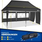 Pavilion de gradina/terasa, cu fermoar, 3 pereti laterali, inaltime reglabila, 3x6m, antracit - imagine 8
