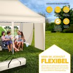 Pavilion de gradina/terasa, 3 pereti laterali, inaltime reglabila, 3x6m, bej - imagine 8