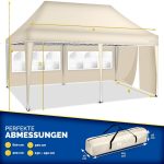 Pavilion de gradina/terasa, 3 pereti laterali, inaltime reglabila, 3x6m, bej - imagine 7