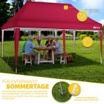 Pavilion impermeabil, cu protectie UV pentru gradina/terasa/curte, inaltime reglabila, 3x6m, rosu - imagine 3