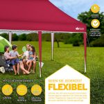 Pavilion impermeabil, cu protectie UV pentru gradina/terasa/curte, inaltime reglabila, 3x6m, rosu - imagine 6