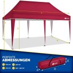 Pavilion impermeabil, cu protectie UV pentru gradina/terasa/curte, inaltime reglabila, 3x6m, rosu - imagine 7