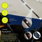 Umbrela de soare cu LED pentru terasa/gradina, din aluminiu premium, 330 cm, husa protectie, Tillvex®, reglabila in 6 directii, cu manivela, rotativa 360°, inclinabila, rezistenta UV50+, gri - imagine 9
