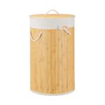 Cos de rufe rotund din bambus, RelaxDays, crem, 70 l, 65 x 41 cm - imagine 10