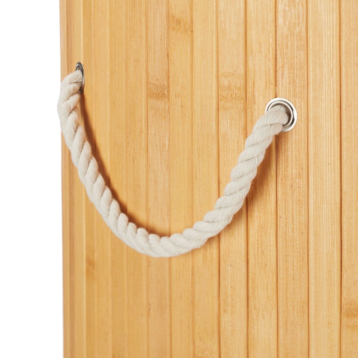 Cos de rufe rotund din bambus, RelaxDays, crem, 70 l, 65 x 41 cm - imagine 4