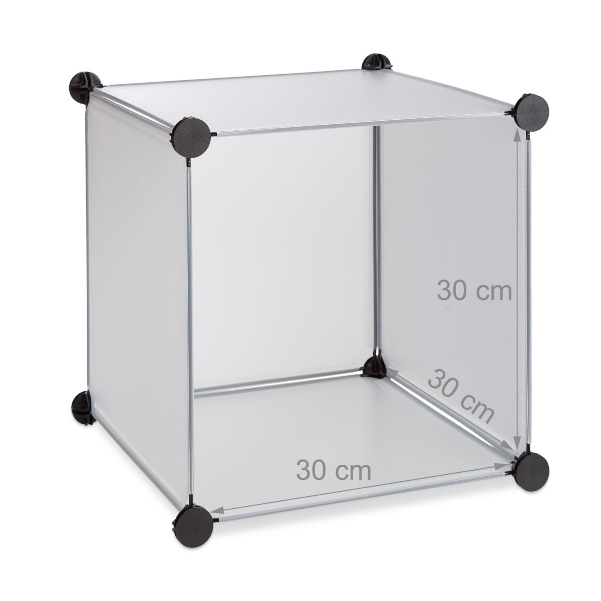 Raft pentru depozitare tip cub cu 6 compartimente, RelaxDays, plastic, transparent, 65 x 96 x 32 cm - imagine 5