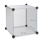 Raft pentru depozitare tip cub cu 6 compartimente, RelaxDays, plastic, transparent, 65 x 96 x 32 cm - imagine 5
