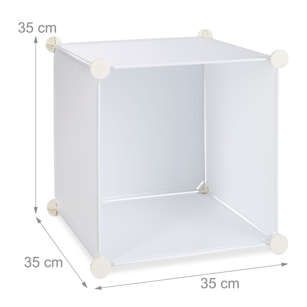Raft pentru depozitare tip cub cu 12 compartimente, RelaxDays, plastic, alb, 145.5 x 145.5 x 36.5 cm - imagine 5