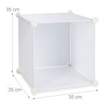 Raft pentru depozitare tip cub cu 12 compartimente, RelaxDays, plastic, alb, 145.5 x 145.5 x 36.5 cm - imagine 5