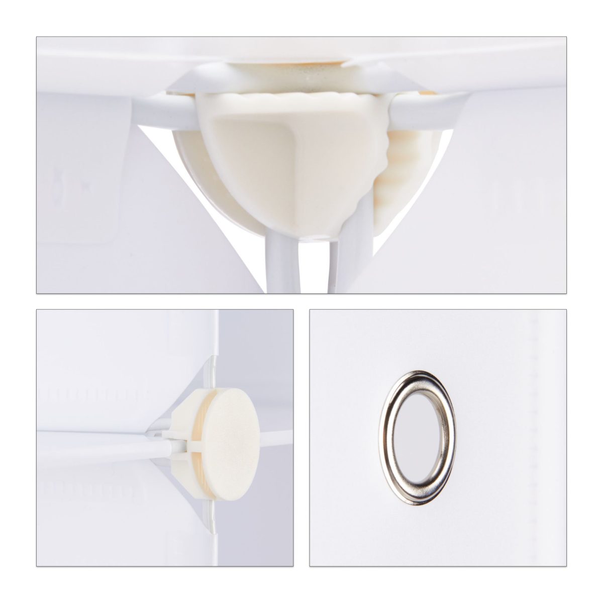 Raft pentru depozitare tip cub cu 12 compartimente, RelaxDays, plastic, alb, 145.5 x 145.5 x 36.5 cm - imagine 6