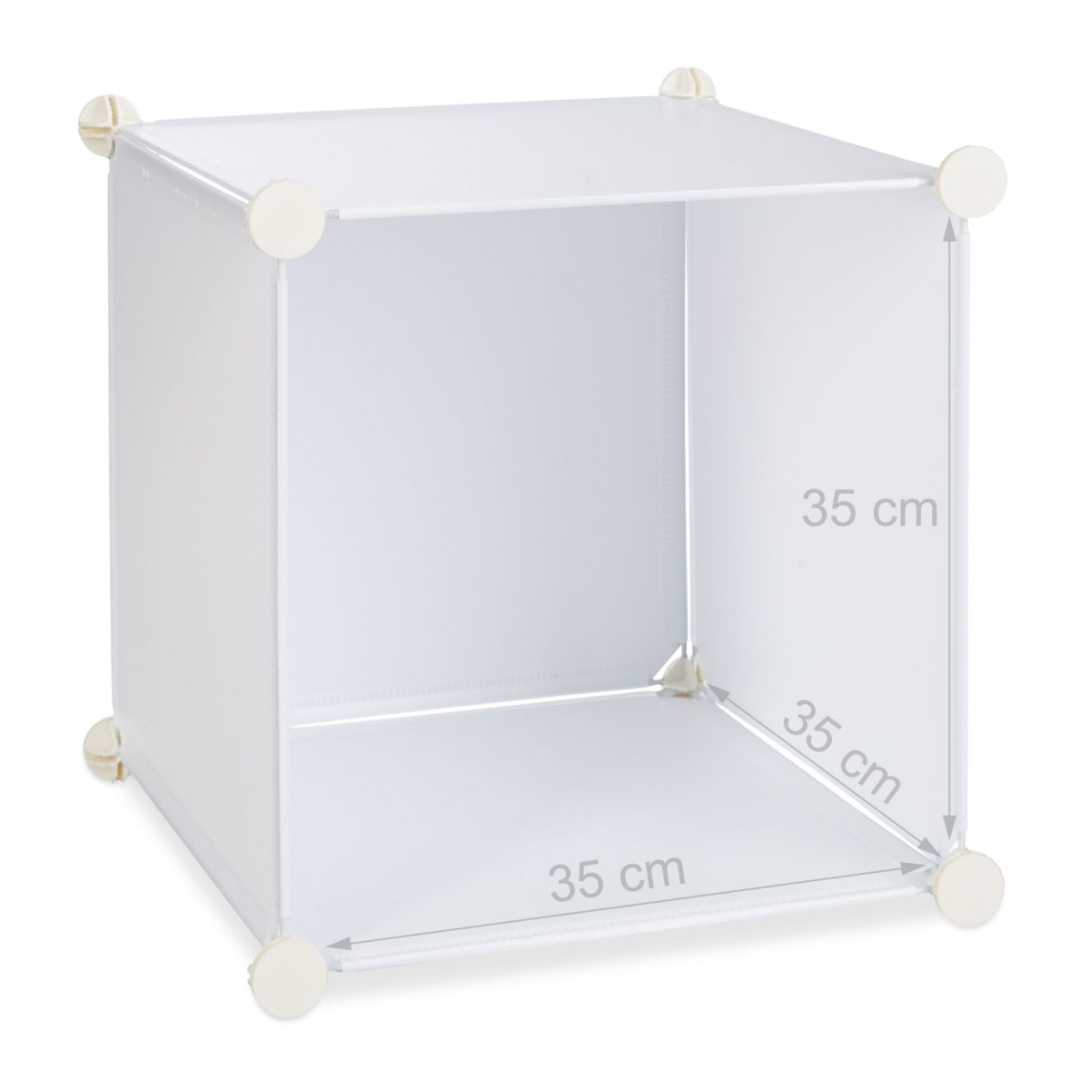 Raft pentru depozitare tip cub cu 18 compartimente, RelaxDays, plastic, alb, 198 x 145 x 36.5 cm - imagine 5