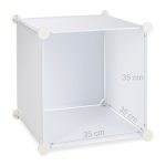 Raft pentru depozitare tip cub cu 18 compartimente, RelaxDays, plastic, alb, 198 x 145 x 36.5 cm - imagine 5