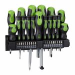 Set surubelnite XXL cu suport, 37 piese, negru/verde