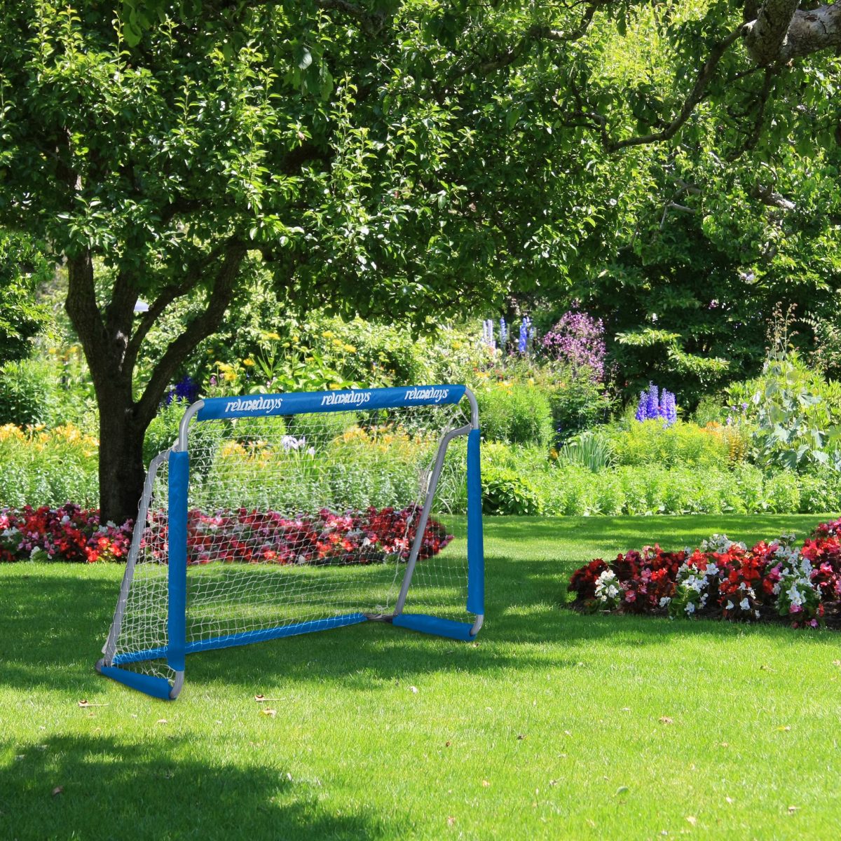 Set 2 porti de fotbal Relaxdays, albastru, 110 x 150 x 75 cm - imagine 2