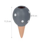 Dispozitiv de udare a plantelor, auto-irigare, 4 bucati, design biluta, din ceramica, 11,5 x 6 cm, gri - imagine 4