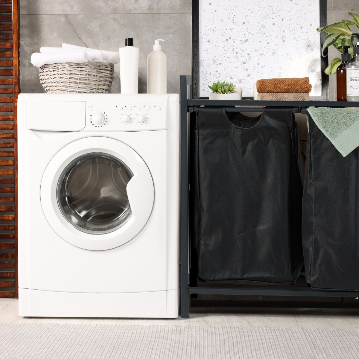 Cos de rufe dublu cu raft, 100 l, cadru otel, blat MDF, 72 x 73 x 33 cm - imagine 3