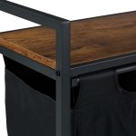 Cos de rufe dublu cu raft, 100 l, cadru otel, blat MDF, 72 x 73 x 33 cm - imagine 7