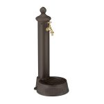 Cismea de gradina, design antic, cu robinet, 65 x 25 x 30 cm, maro inchis