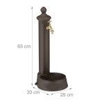 Cismea de gradina, design antic, cu robinet, 65 x 25 x 30 cm, maro inchis - imagine 4