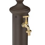 Cismea de gradina, design antic, cu robinet, 65 x 25 x 30 cm, maro inchis - imagine 7