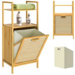 Raft pentru baie cu cos de rufe din bambus, 43l, Casaria
