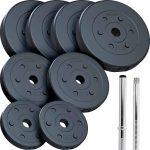 Set de haltere, 27.5 kg, 30 mm, reglabil, cromat, 120 cm, cu blocare cu arc, ScSPORTS®