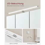 Dulap pentru baie cu oglinda si lampa LED, compartimente laterale, 7 rafturi, PAL, 14,5 x 70 x 70 cm - imagine 3