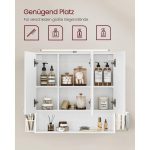 Dulap pentru baie cu oglinda si lampa LED, compartimente laterale, 7 rafturi, PAL, 14,5 x 70 x 70 cm - imagine 4