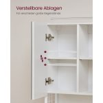 Dulap pentru baie cu oglinda si lampa LED, compartimente laterale, 7 rafturi, PAL, 14,5 x 70 x 70 cm - imagine 5