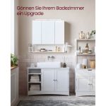 Dulap pentru baie cu oglinda si lampa LED, compartimente laterale, 7 rafturi, PAL, 14,5 x 70 x 70 cm - imagine 8